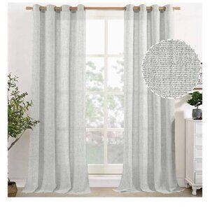 YoungsTex Natural Linen Curtains, 2 Panels, 52x96 Inch